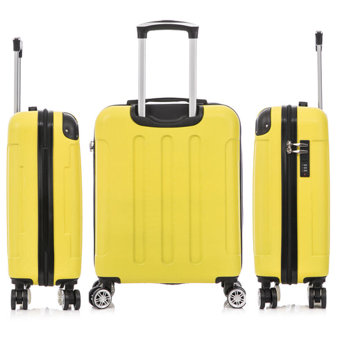 Raykong Maleta Cabina ABS 55x40x20cm (44L) Maxima aprovechamiento de espacio - 20 Pulgadas - Amarillo